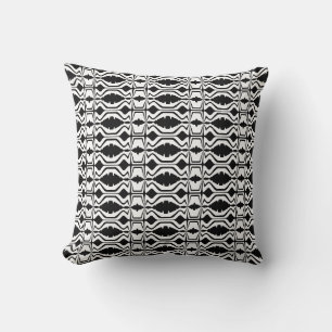 Almofada Design Abstrato de som branco preto de onda Azule