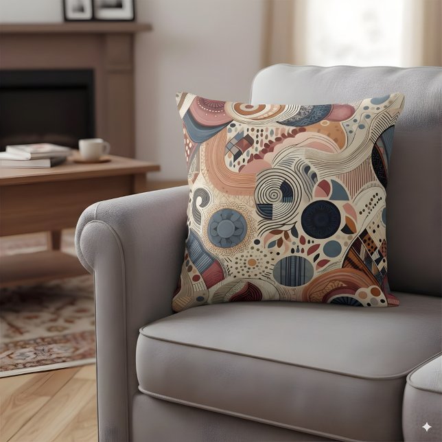 Almofada Design abstrato em cores boêmicas (Criador carregado)