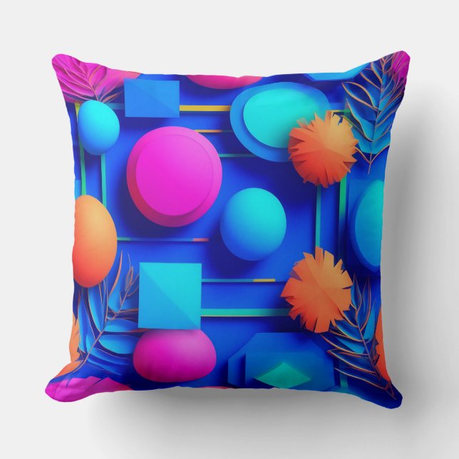 Almofada Design Abstrato Moderno Com Cores Vibrantes (Frente)