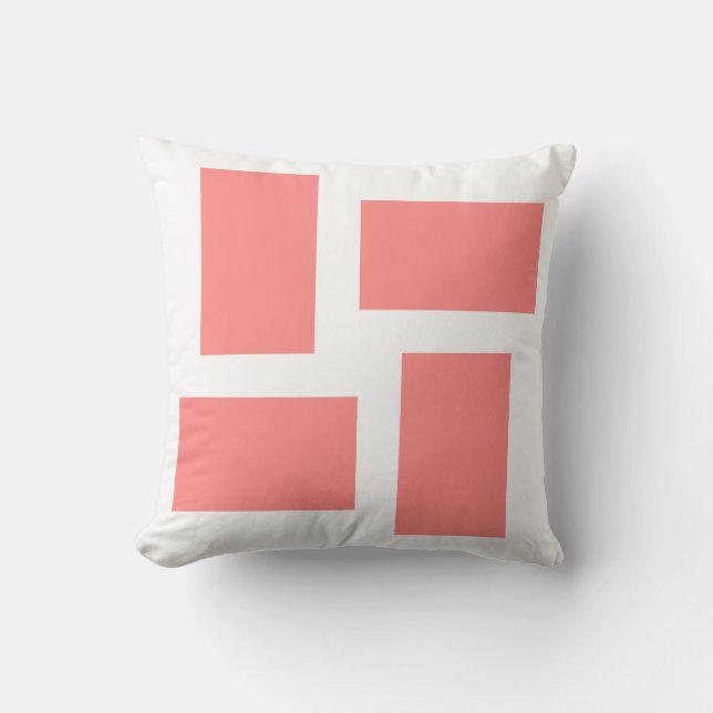 Almofada Design Abstrato Pastel Rosa e Branco Suave (Frente)
