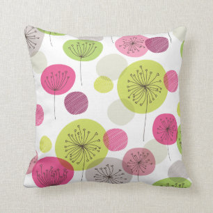 Almofada Design abstrato retro do teste padrão das flores