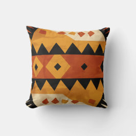 Almofada Design africano em castanho e preto