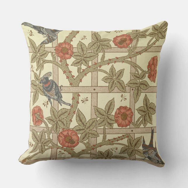 Almofada Design azul e alaranjado do papel de parede da (Frente)