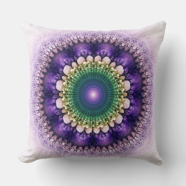 Almofada Design azul fractal natural (Frente)