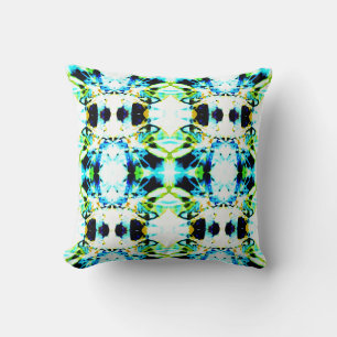 Almofada Design Azulejo grande Dourado Verde limão azul