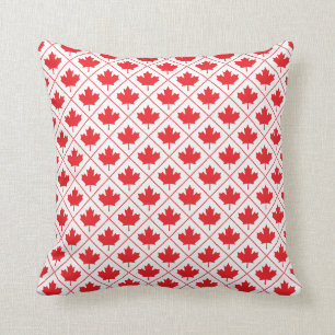 Almofada Design canadense da folha de bordo em vermelho e