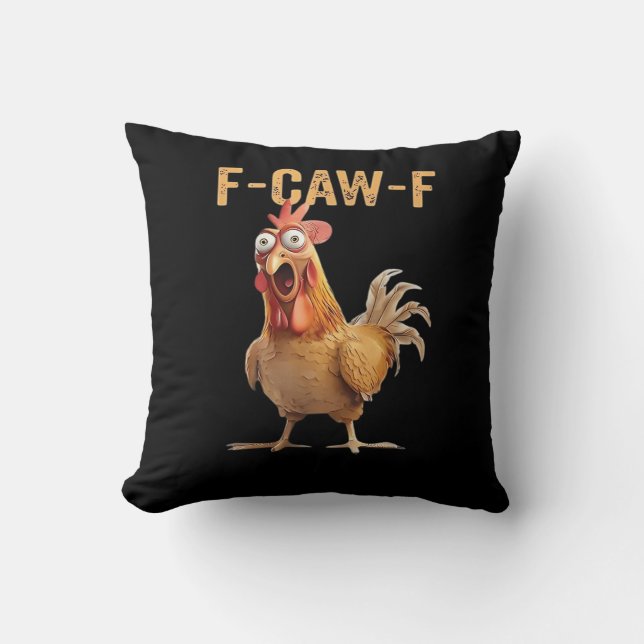 Almofada Design Clássico de Piada de Frango Gritando Engraç (Frente)