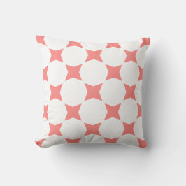 Almofada Design com Estrelas em Pastel Branco e Rosa