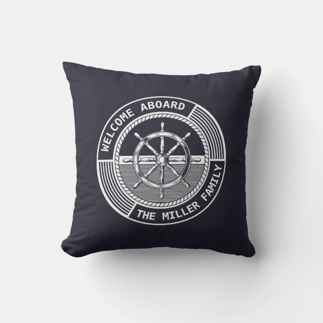 Almofada Design com formato náutico com roda à vela (Frente)