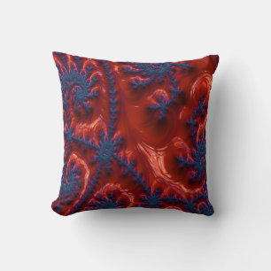 Almofada Design coral abstrato do azul e do Mar Vermelho do