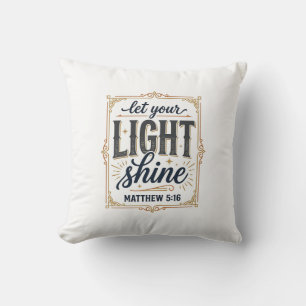 Almofada Design Cristiano Deixe Sua Luz Brilhar Mateus 5_16