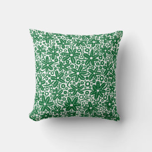 Almofada Design da flor - Forest Green no branco