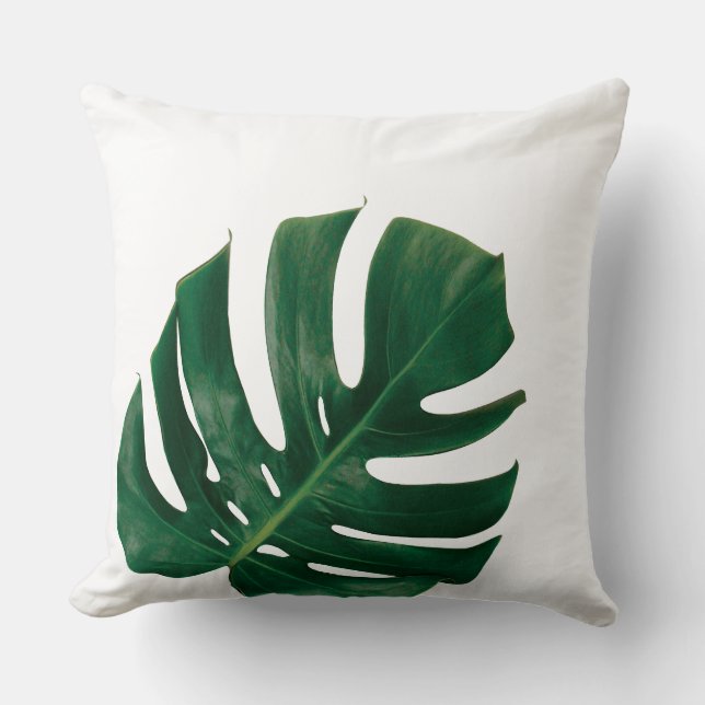Almofada Design da ilha Monstera Leaf - Verde Tropical (Frente)