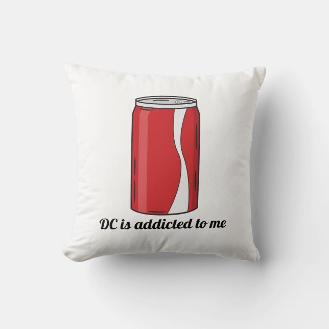Almofada Design da Lata de Refrigerante 'DC É Viciado em Mi (Frente)
