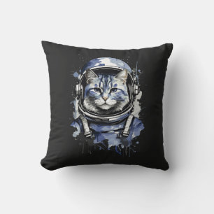 Almofada Design de Abertura de Gato do Astronauta Azul