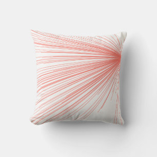 Almofada Design de Abstrato de linha branca e coral