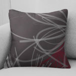 Almofada Design de Abstrato de Vinho e Borgonha<br><div class="desc">O travesseiro decorativo moderno apresenta uma elegante composição orgânica de abstrato em burgundy e vinho em uma cinza escura. O design artístico na frente é uma composição em camadas para oferecer profundidade e perspectiva com cinzas e vinhos burgueses coloridos e sombras. Projetado com gráficos vetoriais, você pode personalizar alterando as...</div>