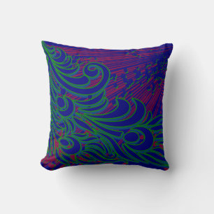 Almofada Design de abstrato moderno da pena de peacock colo