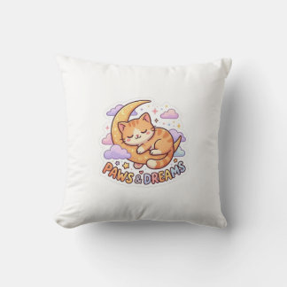 Almofada Design de Adesivo de Gato Adormecido na Lua