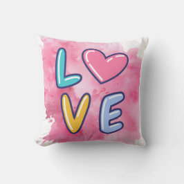Almofada Design de Amor com Fundo Rosa