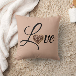 Almofada Design de Amor Coração de Leopardo Glamour