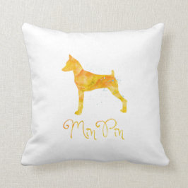 Almofada Design de Aquarela Miniatura Pinscher