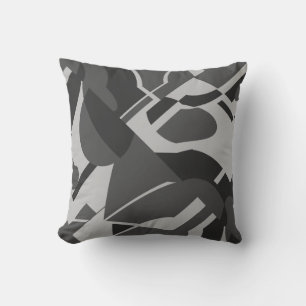 Almofada Design de Arte Diagonal Negrito com Cinza