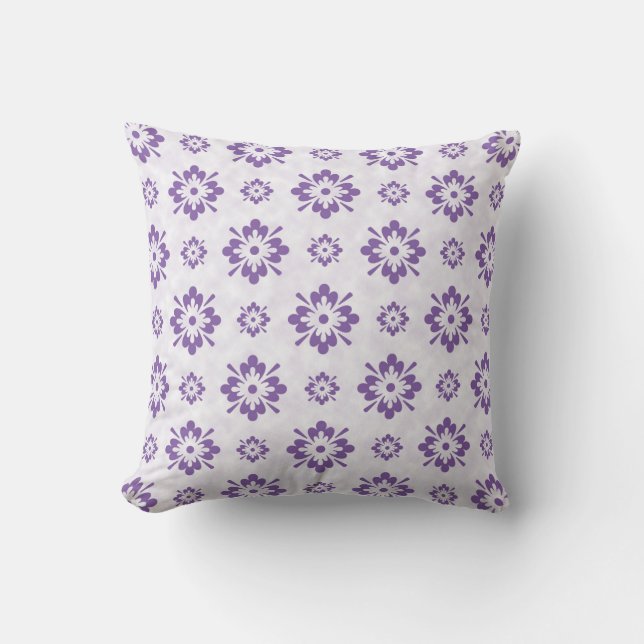 Almofada Design de arte floral roxa (Frente)