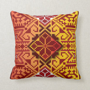 Almofada Design de arte folk de Auseklis Amber letão tradi