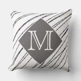 Almofada design de arte moderna branca e travesseiro monog