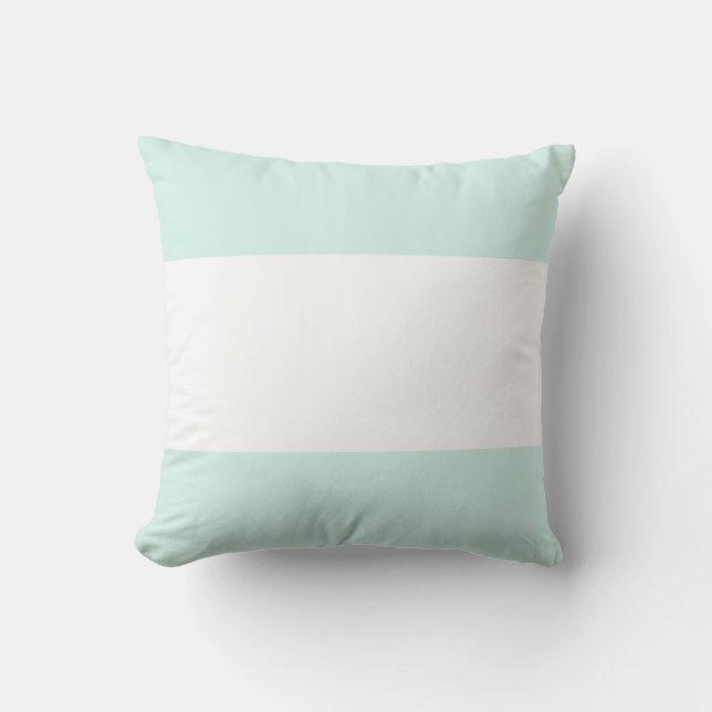 Almofada Design de barra em ciano suave pastel e branco (Frente)
