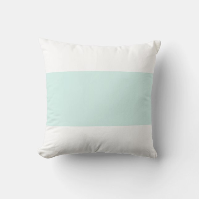 Almofada Design de Barra Pastel em Branco Suave e Verde Cia (Frente)