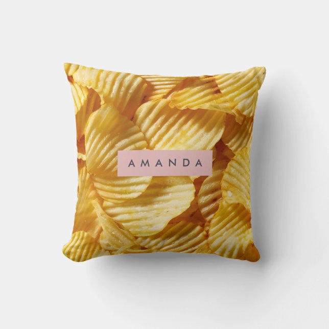 Almofada Design de Batata Frita Crocante Personalizado (Frente)