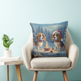 Almofada Design de Beagle Holiday por Rich AMeN Gill