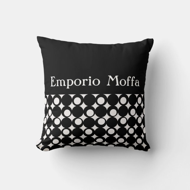 Almofada Design de Bola de Mod Preto @ Emporio Moffa w/text (Frente)