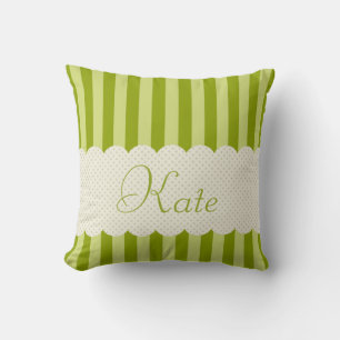 Almofada Design de Bolinhas de faixas verdes personalizadas