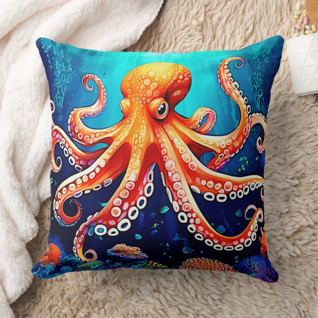 Almofada Design de Brilho de Octopus do Mar Profundo (Cobertor)