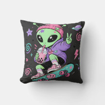 Design de Bubble Tea com Alien Skater Kawaii