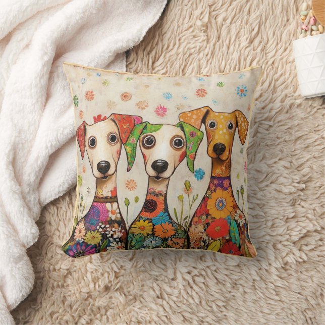 Almofada Design de cachorro fofo e colorido (Cobertor)