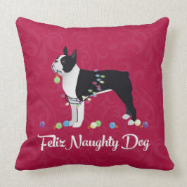 Almofada Design de Cachorro Malvado Black Boston Terrier Fe
