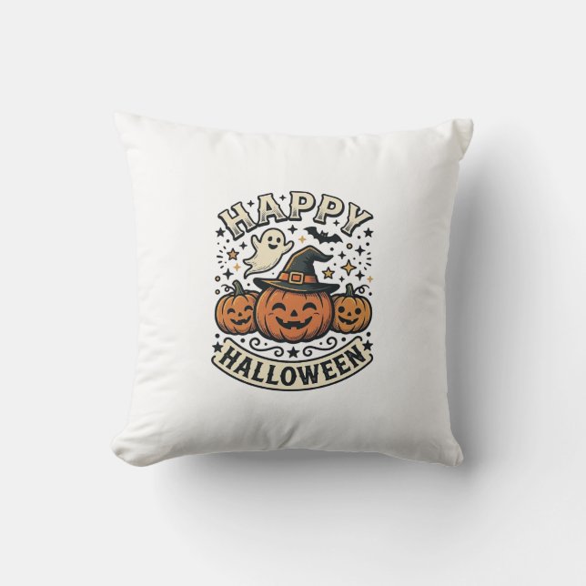Almofada Design de Camisa de Fantasma de Abóbora de Hallowe (Frente)