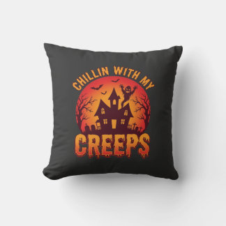 Almofada Design de camiseta de Halloween Chillin With My Cr