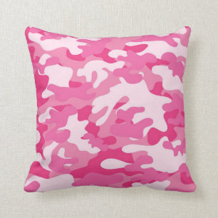 Almofada Design de Camo branco e rosa