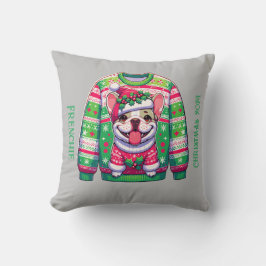 Almofada Design de cão Buldogue francês Engraçado Natal