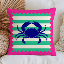 Design de Caranguejo Azul em Listras Verdes com Ro