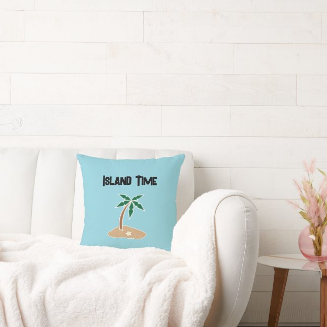 Almofada Design de Cartoon da Ilha Tropical Palm Tree Getaw (Sofá)