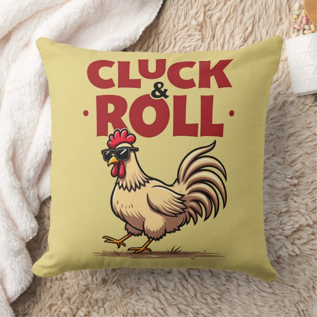 Almofada Design de Cartoon Legal "Cluck & Roll" engraçado (Cobertor)