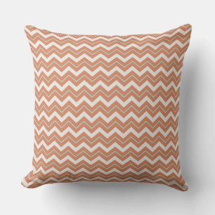 Almofada Design de Chevron Branco e Laranja Vibrante