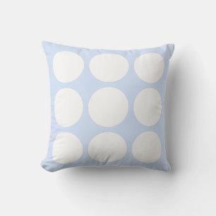 Almofada Design de Círculo Abstrato Azul Pastel e Branco