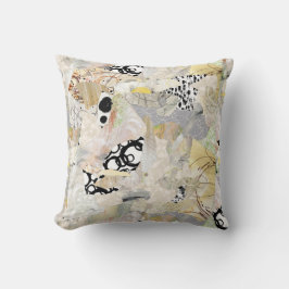 Almofada Design de Colagem Abstrata Elegante Neutra
